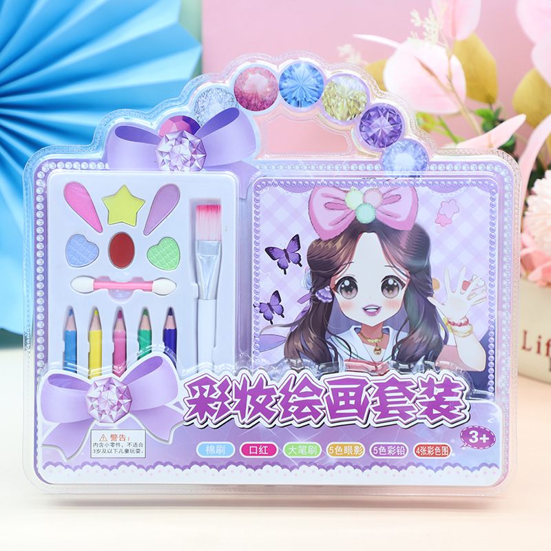 Wholesale of 2025 New Double-suction DIY fashion Makeup set, beauty makeup painting coloring handcrafted girls' set details Picture