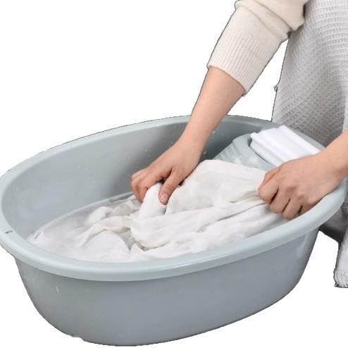 圆形方形搓板盆带搓衣板塑料洗衣盆加厚搓衣板洗衣板搓衣盆学生盆白底实物图