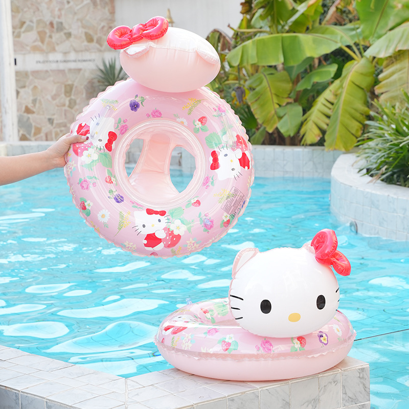 Sanrio officially authorized KT Cat children's seat ring, Kuromi swimming ring, 3-6 years old sunken cotton-padded seat ring Specification image