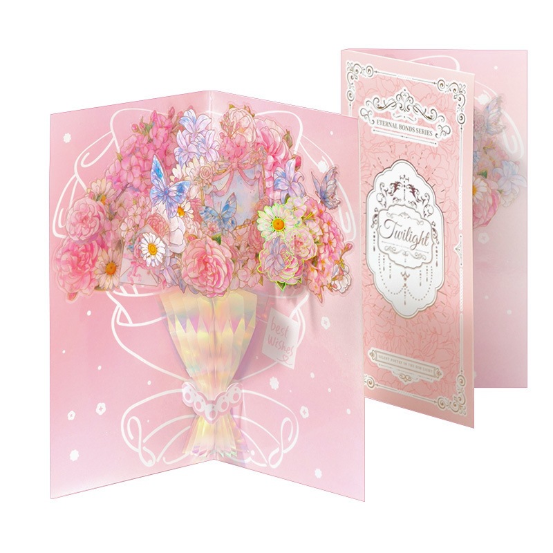 Xinmo Eternal Bond Flower Bouquet Greeting Card Festival Gratitude Mini Card ins Creative High-end Thank-you Blessing Card Item Picture