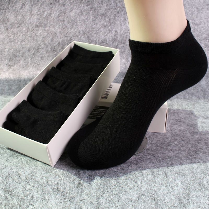 White mesh socks for men, summer men's boat socks, Japanese-style anti-odor and sweat-absorbing men's socks, men's sports cotton socks Item Picture