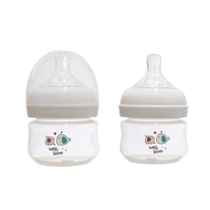 外贸90ml宽口径小奶瓶pp耐高温喂养果汁喝水防胀气奶瓶厂家批发细节图