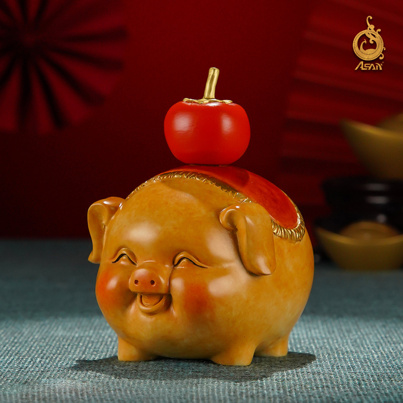 厂家直销黄铜摆件《诸事大吉》铜工艺品装饰品生肖铜猪摆件乔迁送图