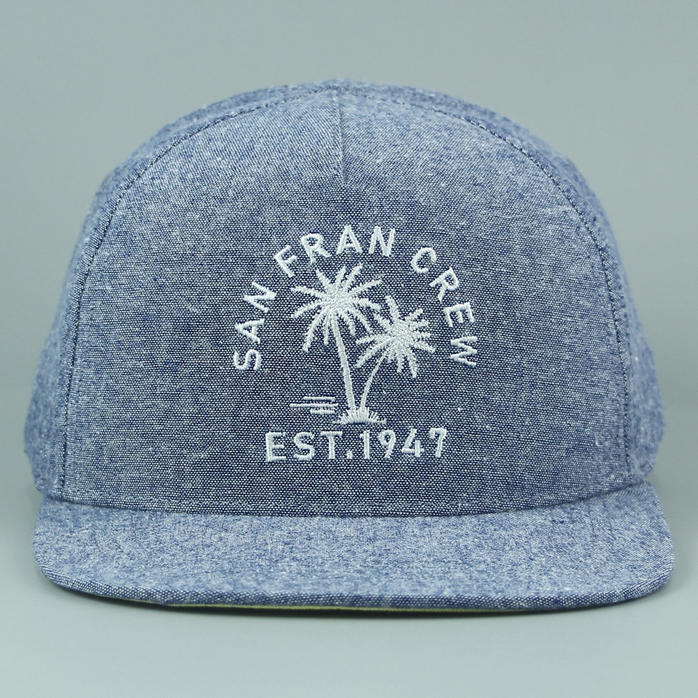 Cute denim fabric embroidered hip-hop hat, spring and summer sun protection and shading children's hat, embroidered skin-friendly cotton flat tongue hat