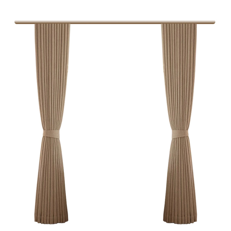 半夏中古风窗帘雪尼尔卧室高级感客厅阳台绍兴柯桥简约窗帘成品帘白底实物图