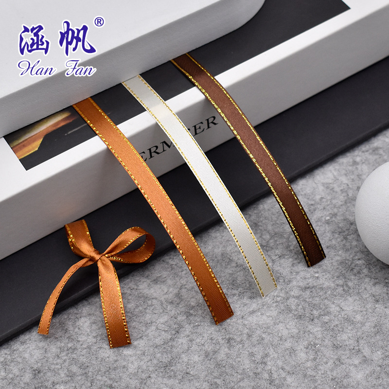 Gold ribbon ribbons, color ribbons in stock, gold ribbon gift packaging, head accessories, clothing accessories and other sizes Application Scenario