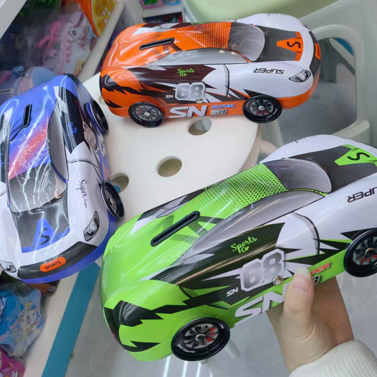 2025新款跑车造型密码储钱罐儿童礼物儿童收纳盒玩具存钱罐