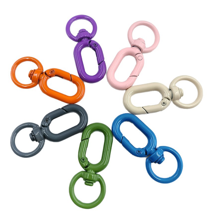 7mm colored alloy U-shaped track round opening spring ring, mobile phone hanging rope sleeve, toy key hanging piece, 8-shaped buckle Item Picture