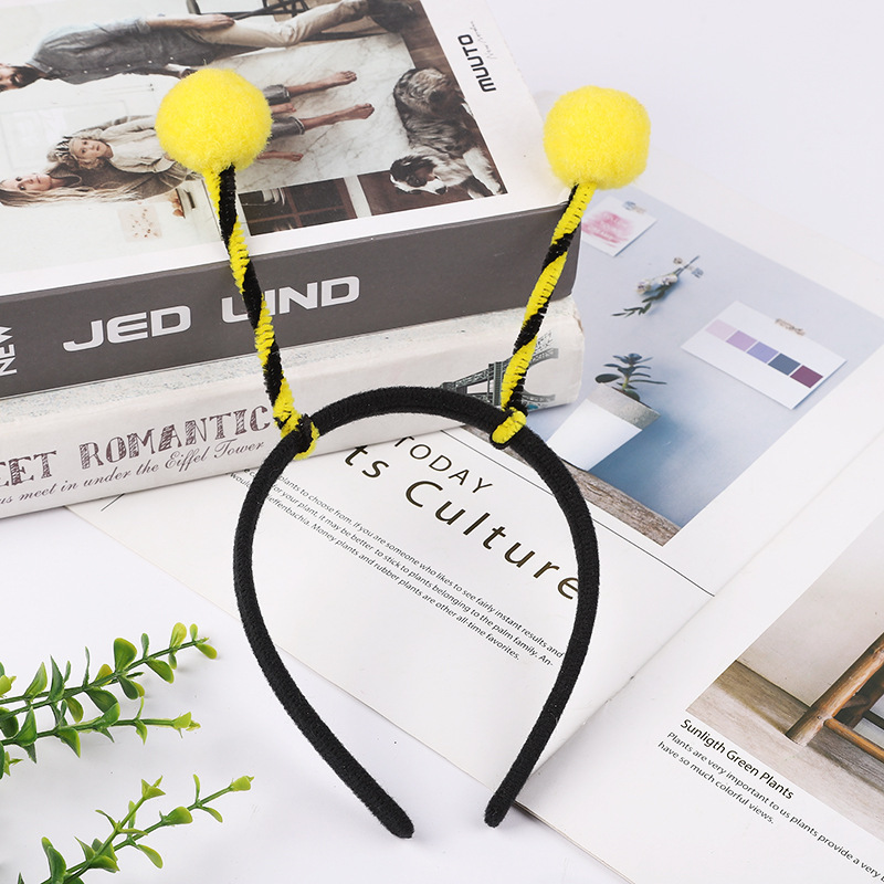 六一儿童节表演小蜜蜂发箍小蚂蚁触角头饰发箍金龟子表演道具细节图