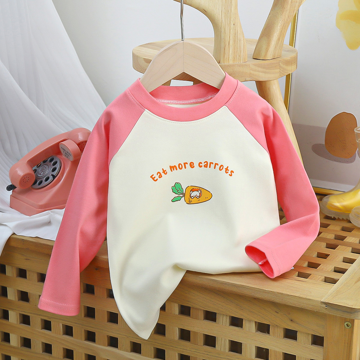 Children's long-sleeved T-shirt, new pure cotton baby base layer, knitted sweater, boys' long Johns, Korean version, 1-year old children's clothing wholesale details Picture