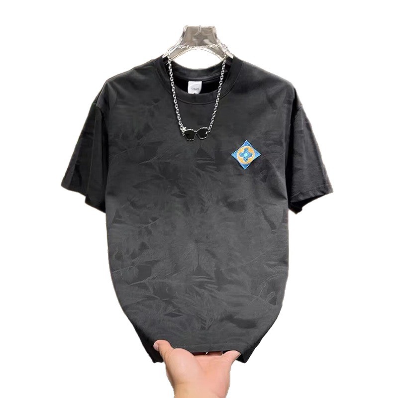 韩版百搭休闲短袖t恤个性潮流设计感时尚上衣半袖T恤衫潮牌男生款