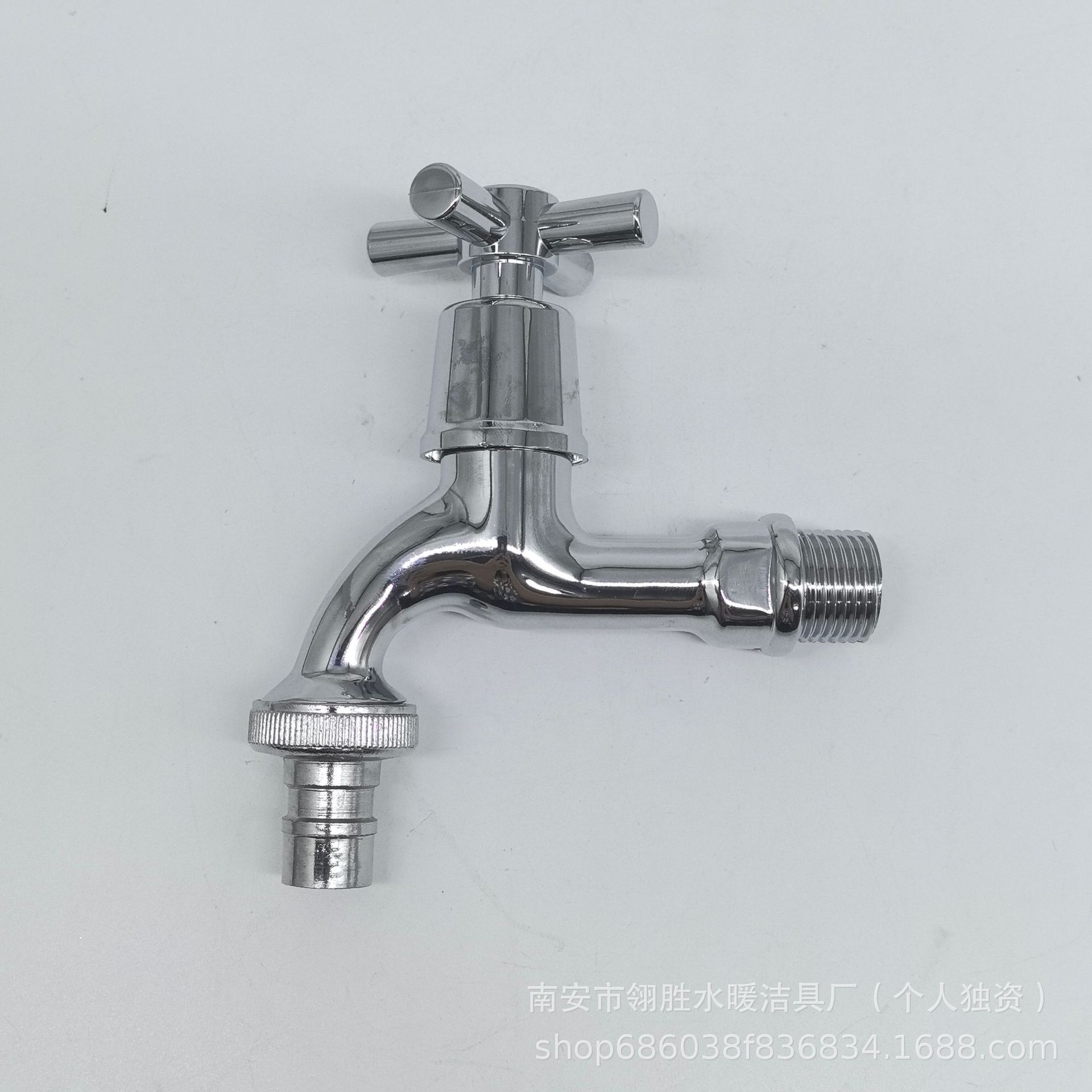 自产自销锌合金十字轮洗衣机螺旋式六分水咀入墙式拖把池小水龙头