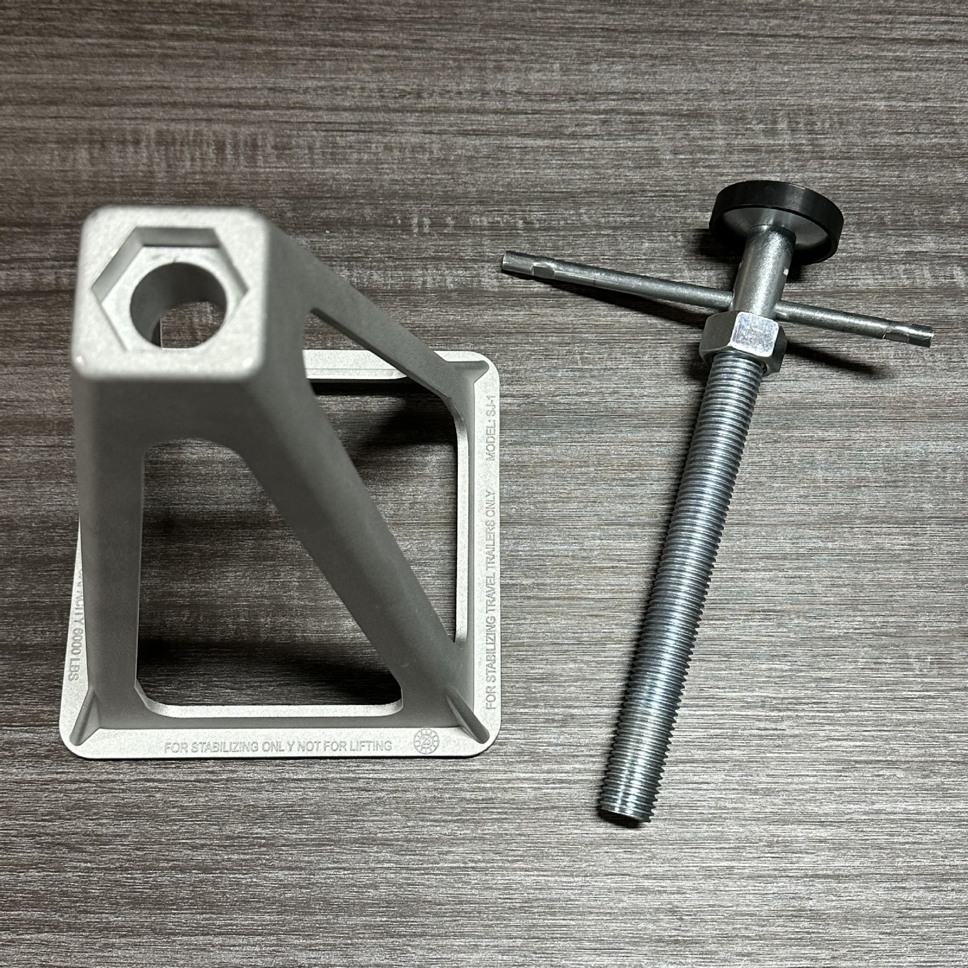 外贸同款单件带橡胶垫房车千斤顶稳定手摇驻车支架支脚供货欧美产品图