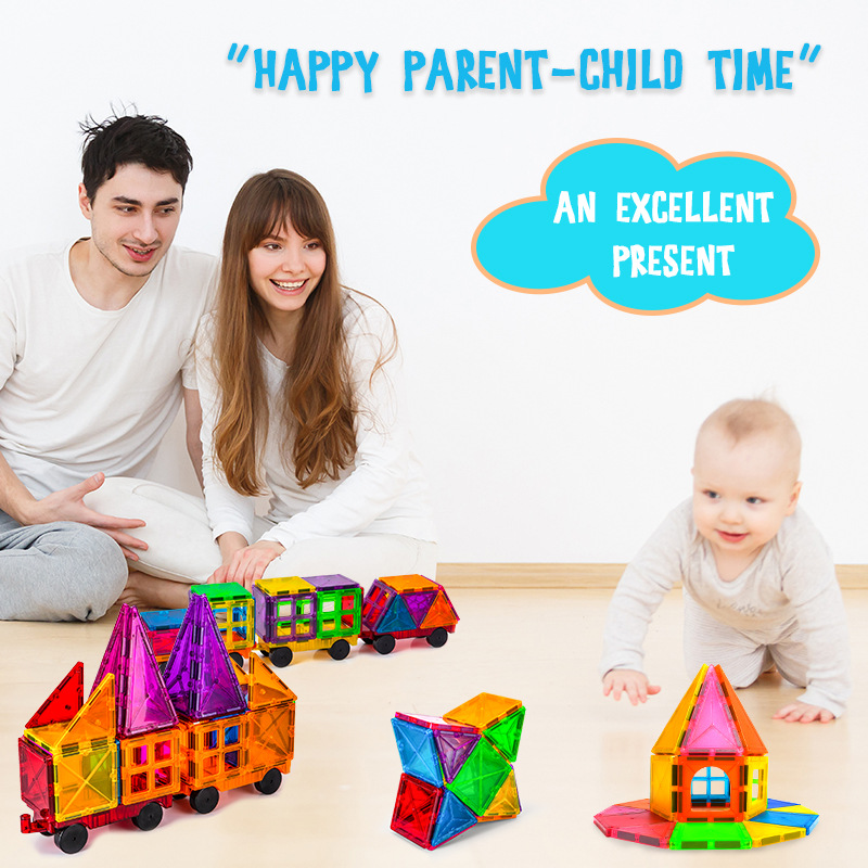 Nordic house scene toy, color window magnetic sheet, strong magnetic abs printed full-color children's magnetic building block toy details Picture