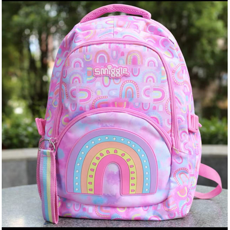Australian smiggle schoolbag, children's large-capacity stationery box, pink rainbow backpack, primary school students' outdoor backpack Specification image