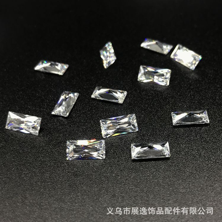 Transparent white rectangular right-angle zircon jewelry, diy accessories, watch diamond repair factory wholesale
