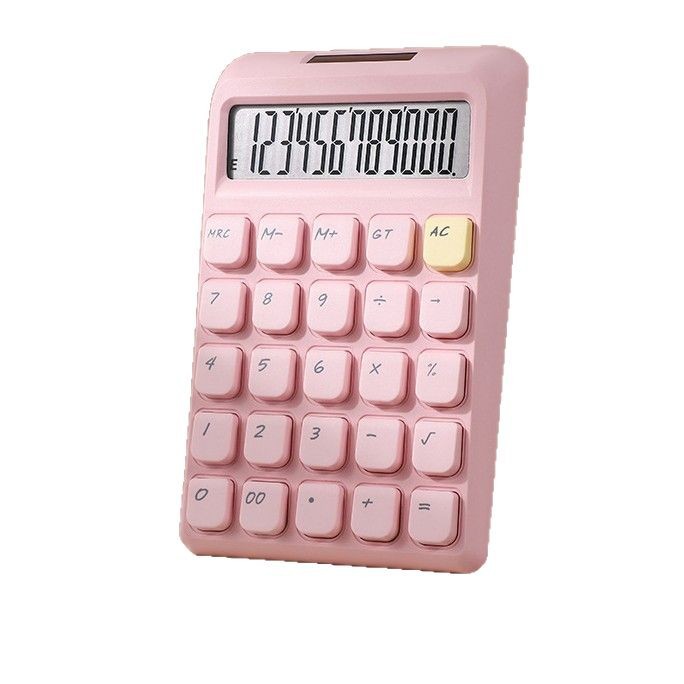 12-digit solar solid-color, high-appearance-level calculator, portable office, cute small size computer, wholesale from foreign trade manufacturer Item Picture