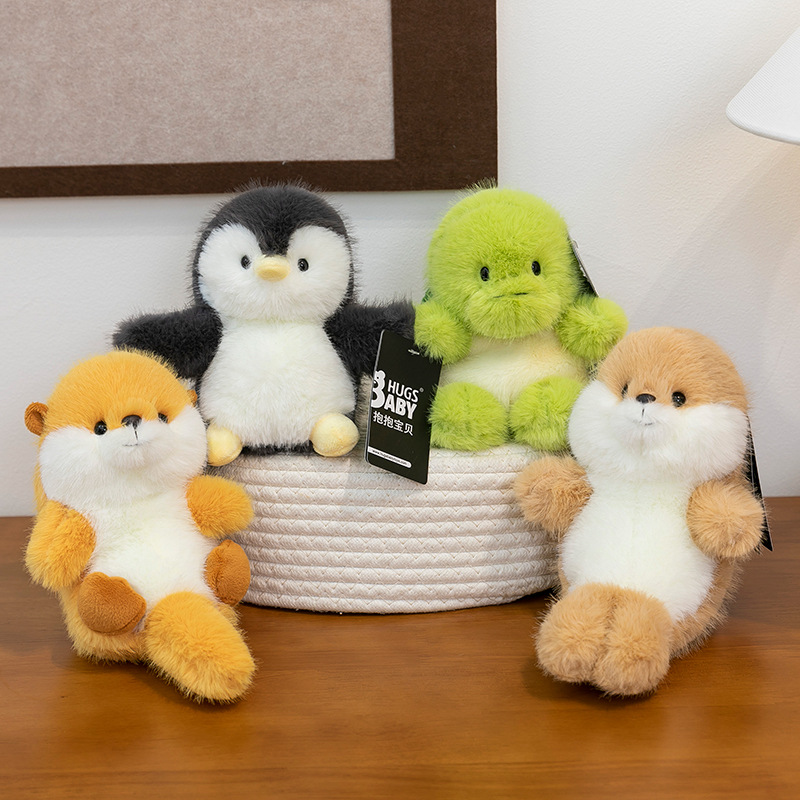 Wholesale of creative new puff series plush toys, seal and penguin animal figurines, children's gifts, and doll table companions