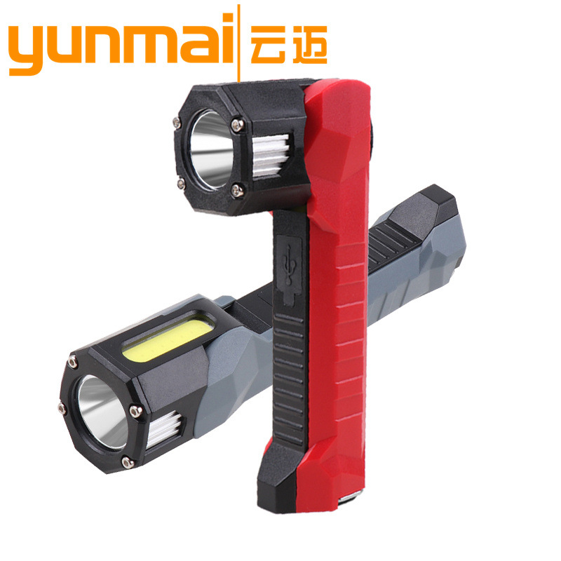 Cross-border new COB rotating work light, powerful magnet hanging buckle type high-intensity emergency flashlight, ultra-bright maintenance light