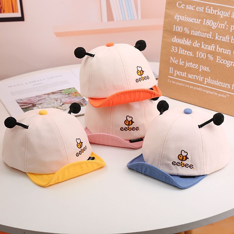婴儿鸭舌帽春秋可爱超萌小熊拼色男女儿童棒球帽软檐宝宝帽子秋季产品图