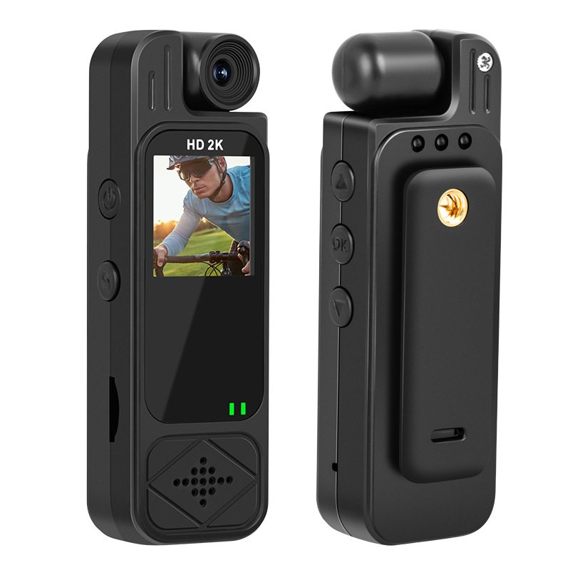 Portable recorder with screen pocket small camera, audio and video recording, back clip camera, high-definition infrared night vision, portable Item Picture