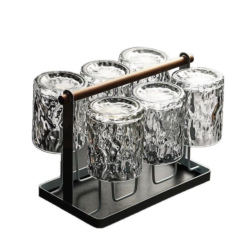 A set of 6 thickened heat-resistant glass cups for home use, including transparent drinking cups, tea cups, milk, juice and beer cups Item Picture