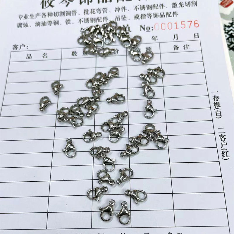 diy stainless steel lobster clasp jewelry accessories, titanium steel polished bright necklace bracelet connecting clasp, key bag clasp wholesale details Picture
