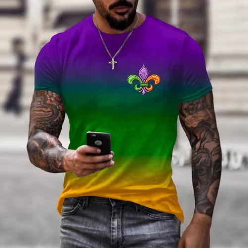 Transfronterizo europa y ee. Uu. Comercio electrónico venta caliente playa manga corta 3D digital impresión camiseta de tamaño grande hombres manga corta camiseta estilo camiseta details Picture