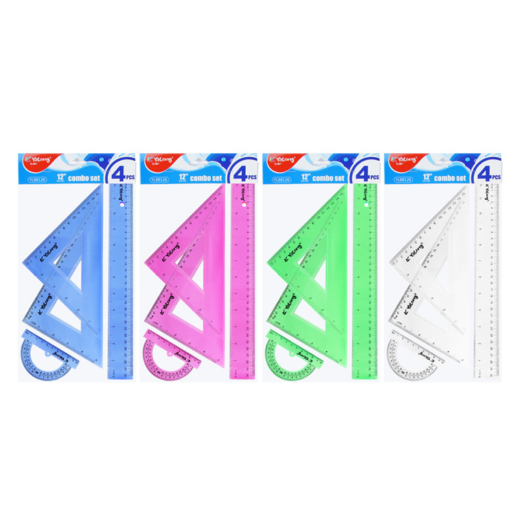 Yalong Cross-border Plastic School Ruler Set student learning Supplies wholesale details Picture