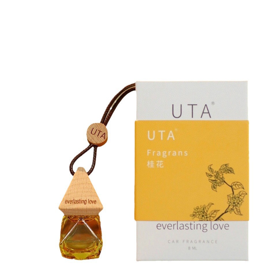 UTA车载挂件香薰纯植物精油萃取小众高级感精油香薰持久扩香白底实物图