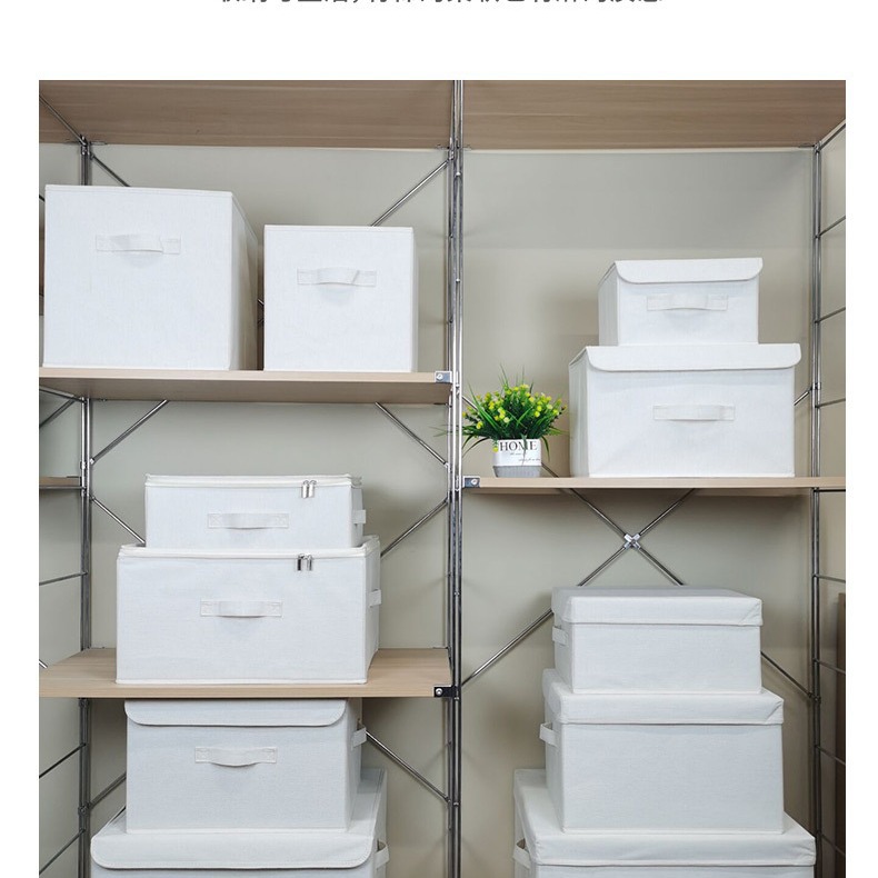 格子柜加厚棉麻布艺收纳箱抽屉式玩具书籍玩具整理箱家居收纳盒细节图