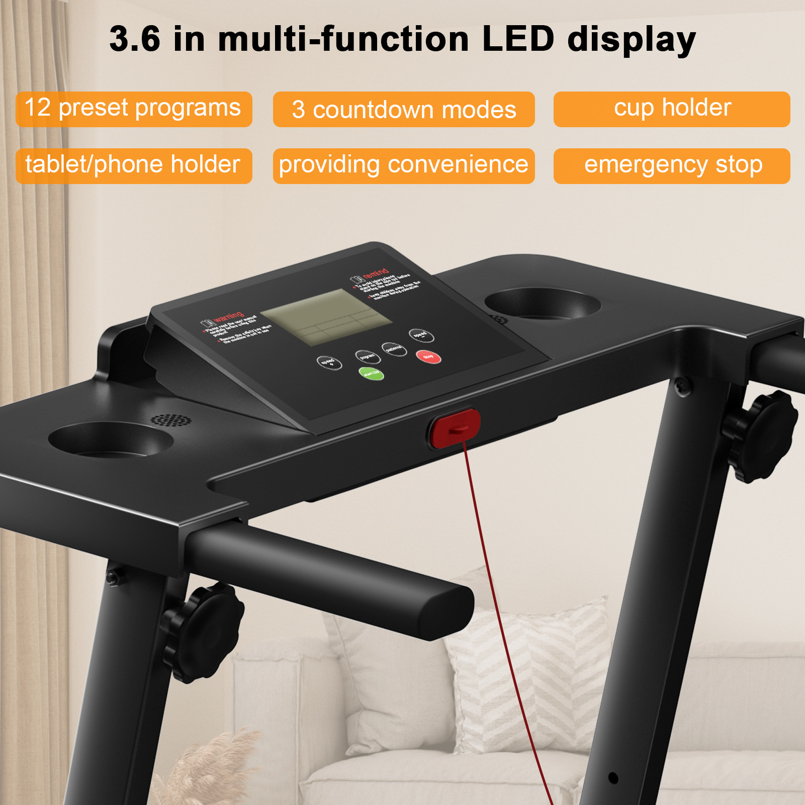 Yidakang home-use small folding fitness equipment, electric walking machine, indoor flat treadmill Specification image