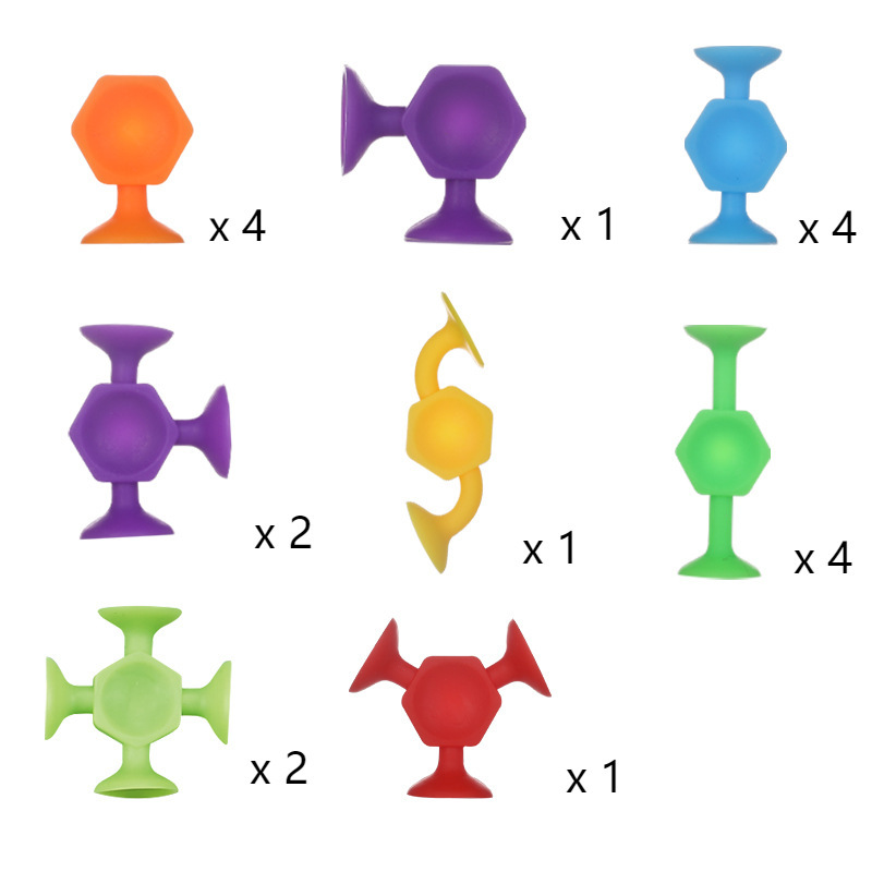 Cross-border best-selling suction fun and sticky fun children's educational suction cups, soft building blocks, versatile assembly, science and education kindergarten teaching AIDS details Picture