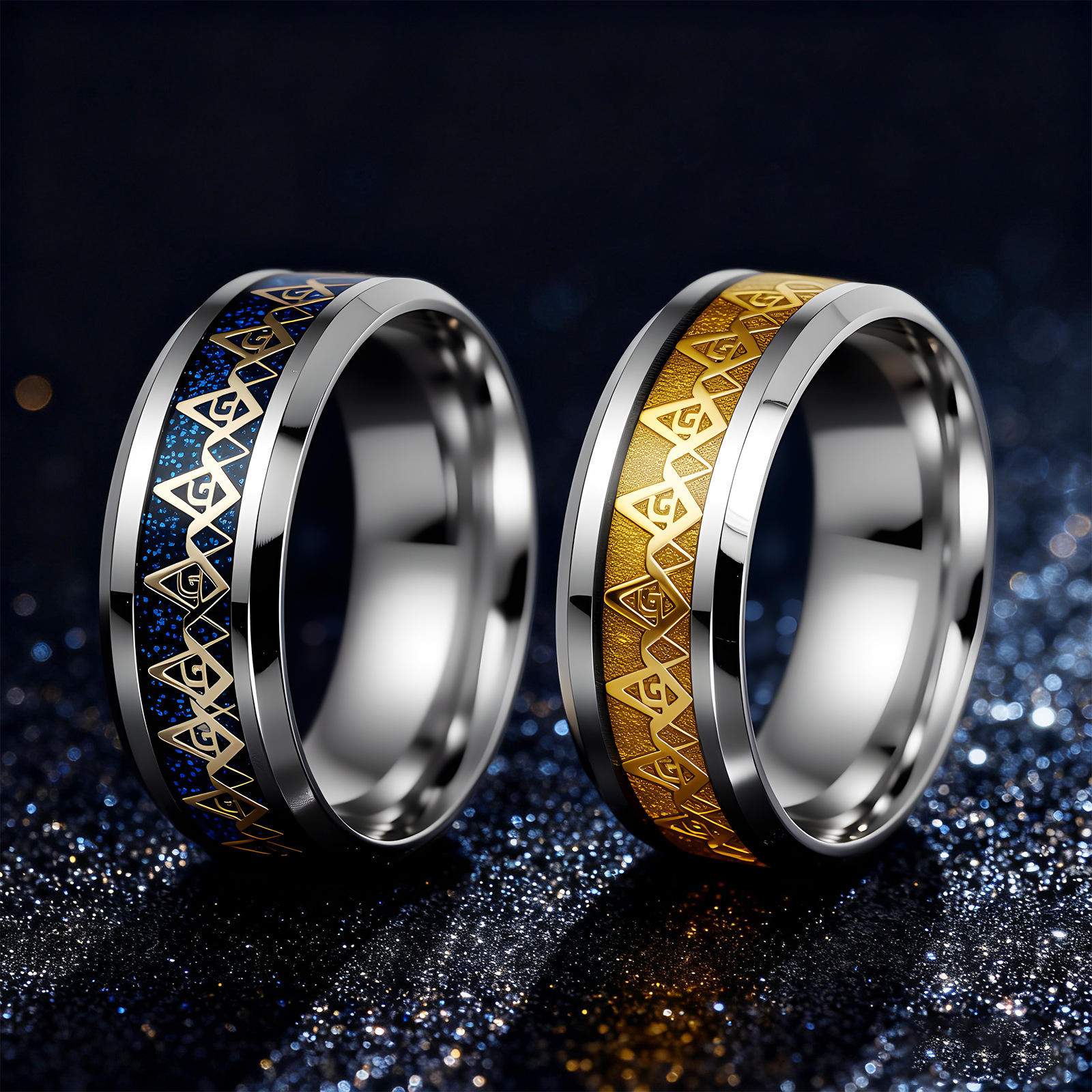Yiwu small accessories wholesale rings, Masonic rings, stainless steel rings, cross-border best-selling jewelry in Europe and America Specification image
