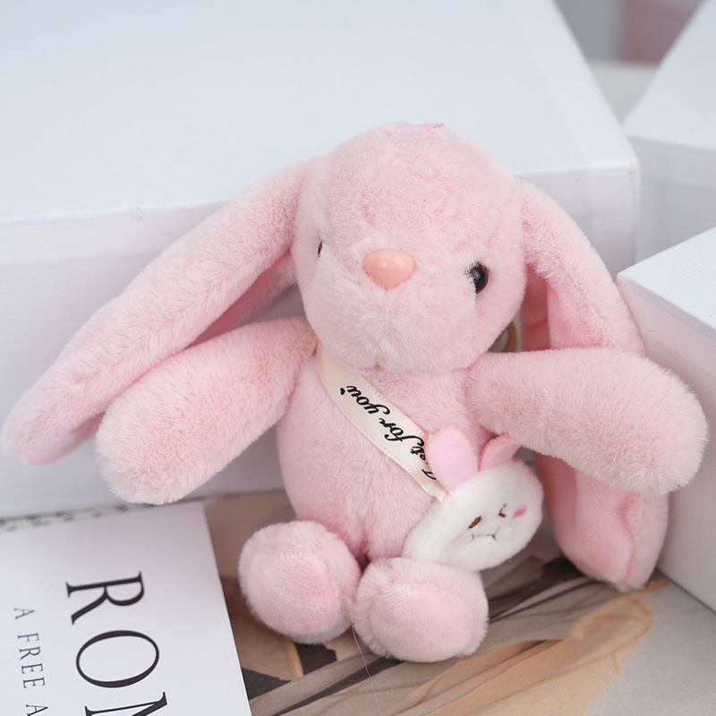 Wholesale of long-eared rabbit figurines, toy pendants, cute little dolls, keychains, plush claw machines, bags and backpacks Specification image