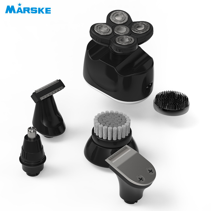 Máquina de afeitar eléctrica portátil tres cuchillas cabeza de cuerpo completo lavado hombre shaver multifunción recargable Item Picture