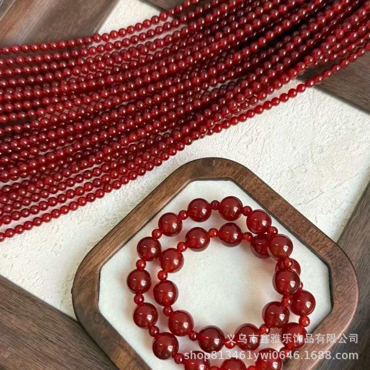 DB Red Bead bracelet, rice beads, wooden beads and other fashionable and simple women's bracelet accessory gift