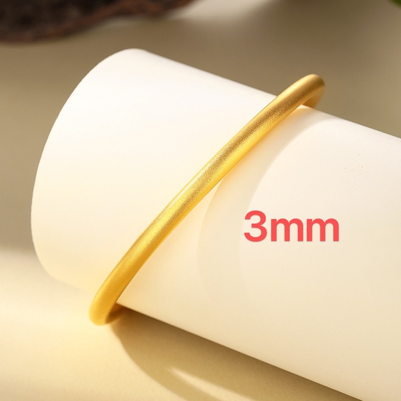 Copper gold-plated traditional method 3mm plain ring gold-plated bracelet for women, pearl nickel solid bracelet, non-fading pigment ring bracelet Application Scenario