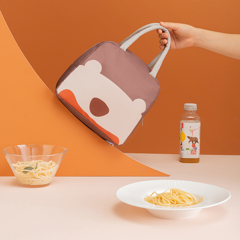 Cartoon bento bag, children's portable cute pet bento bag, Oxford cloth thickened insulated bag, fresh-keeping hand-held ice pack, lunch box Specification image