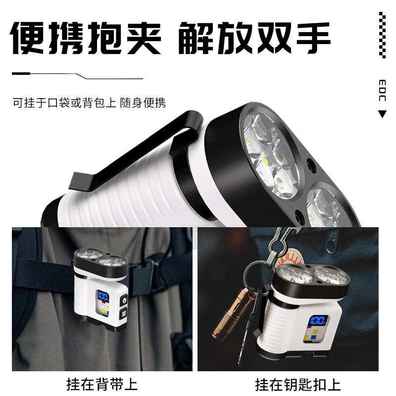 New high-brightness 10LED flashlight with long battery life and magnetic strong light outdoor aluminum alloy brim headlamp Specification image