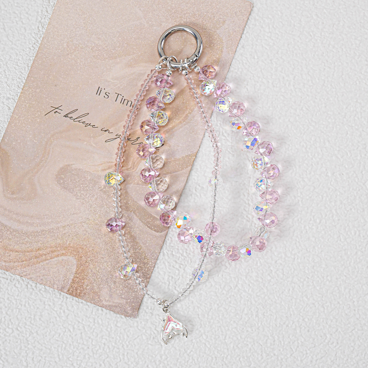 【海蒂】轻奢手机链水晶挂扣链条手机链CD相机挂链挂饰书包钥匙扣