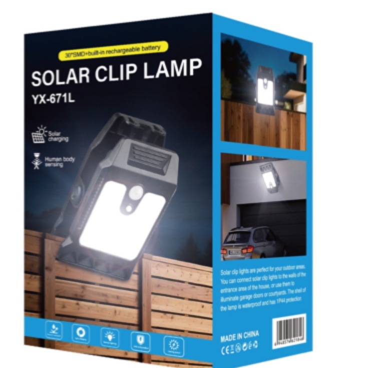 Solar clip lamp, solar lamp, street lamp, solar panel, garden lamp, fire safety indicator light Specification image