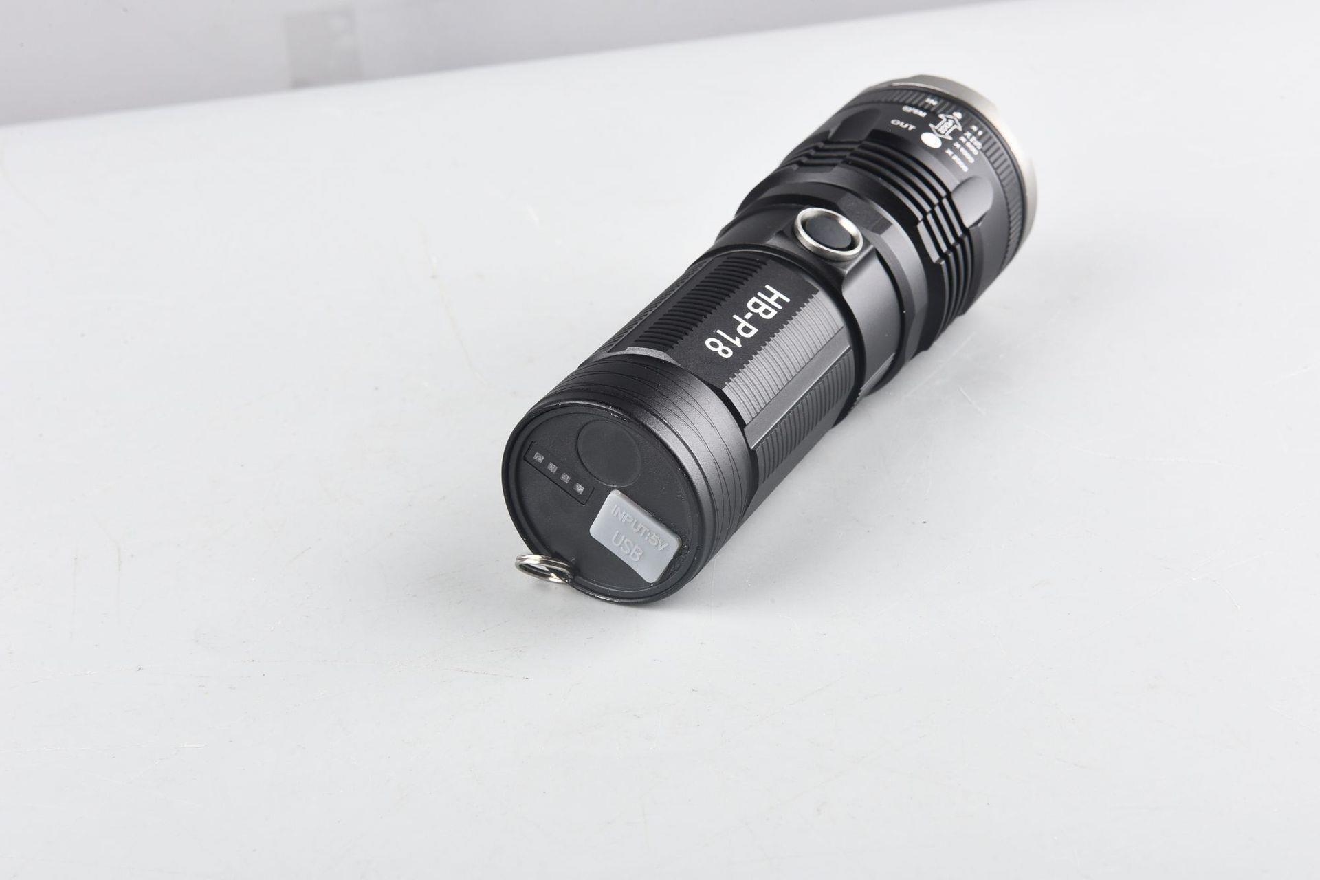 New cross-border white laser high-power long-range aluminum alloy flashlight, USB charging LED telescopic zoom flashlight Specification image