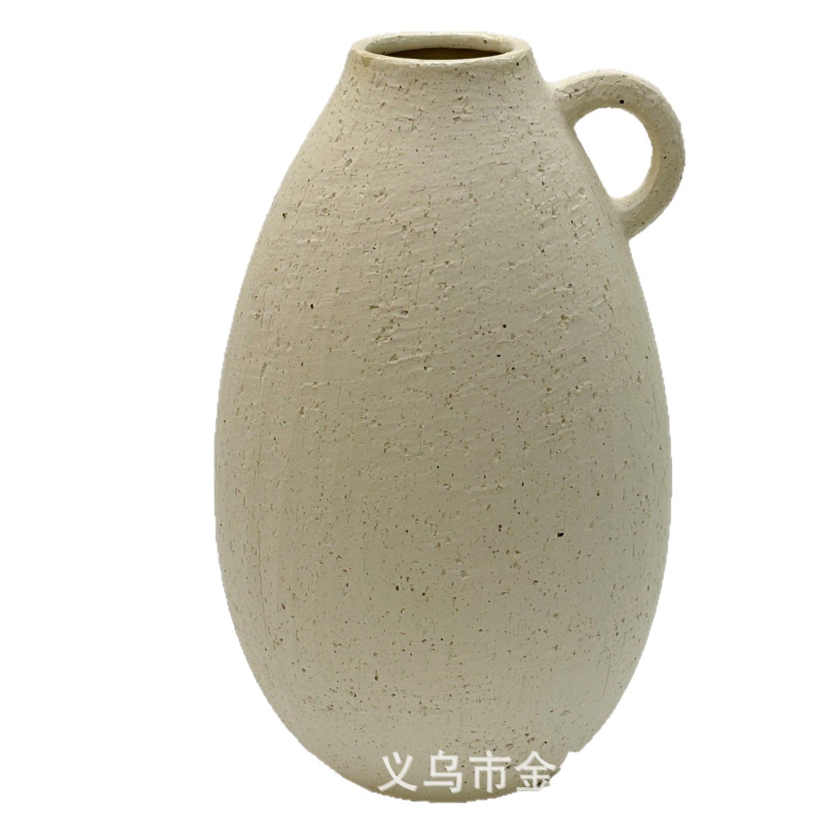 Multi-shaped off-white coarse earthenware vases, wabi-sabi style home soft decoration dried flower arrangement vases Item Picture