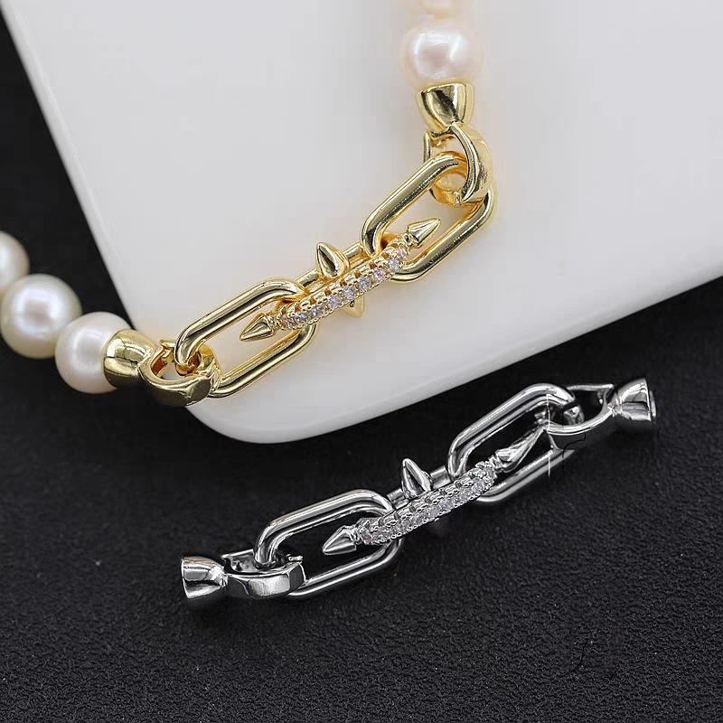 Pearl necklace, four-pointed star, bullet chain buckle, handcrafted end connection buckle, mother-and-child buckle, sweater chain diy accessories