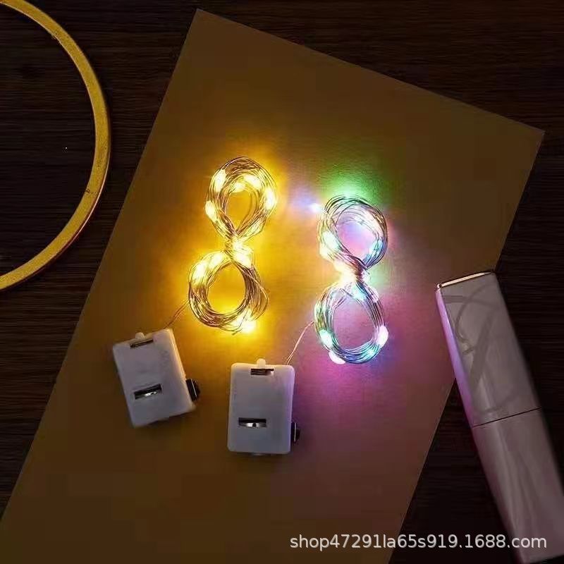 Small led string lights, colored string lights, copper wire lights, button light strips, battery boxes, led string lights, festival bouquets, decorative atmosphere lights Specification image