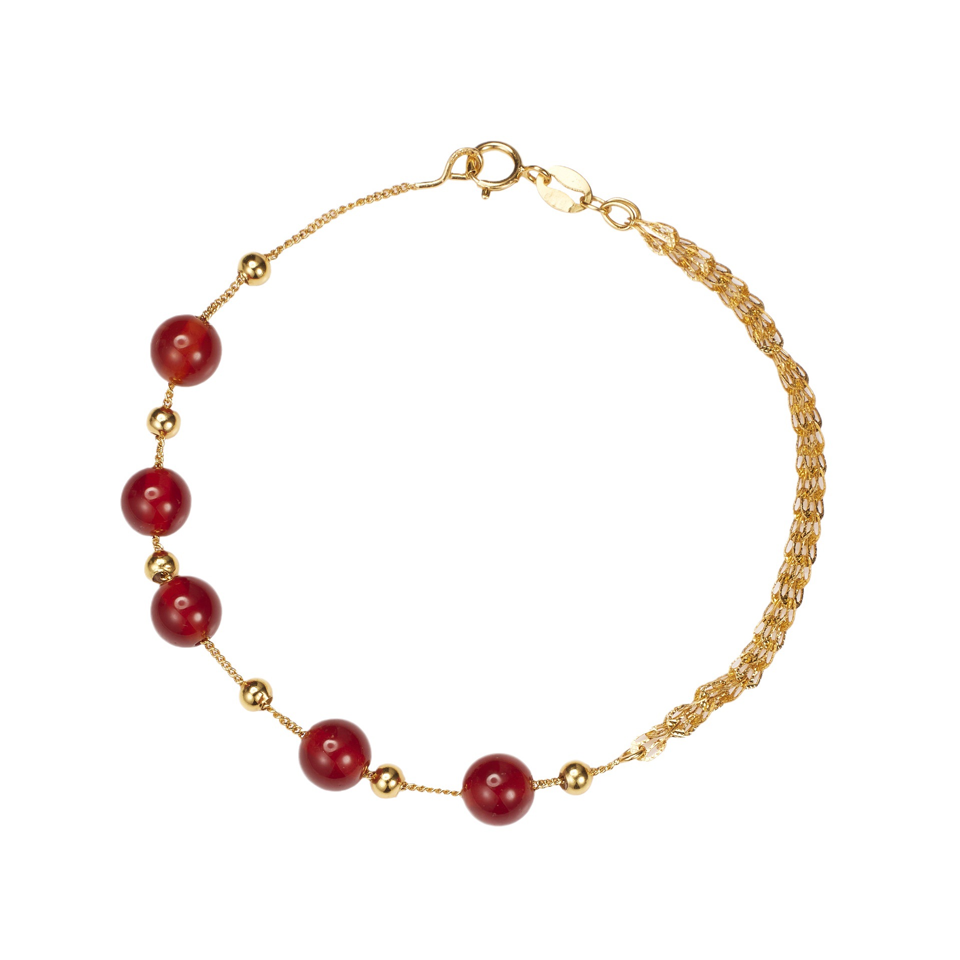 New Chinese-style bracelet, national trend phoenix tail chain, red and white agate patchwork, super fairy-like high appearance level bracelet, jewelry gift Item Picture
