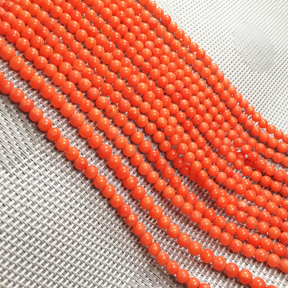 Handmade beaded coral 5mm round beads semi-finished products, loose beads, DIY bracelets, necklaces, earrings, jewelry materials, beads accessories details Picture