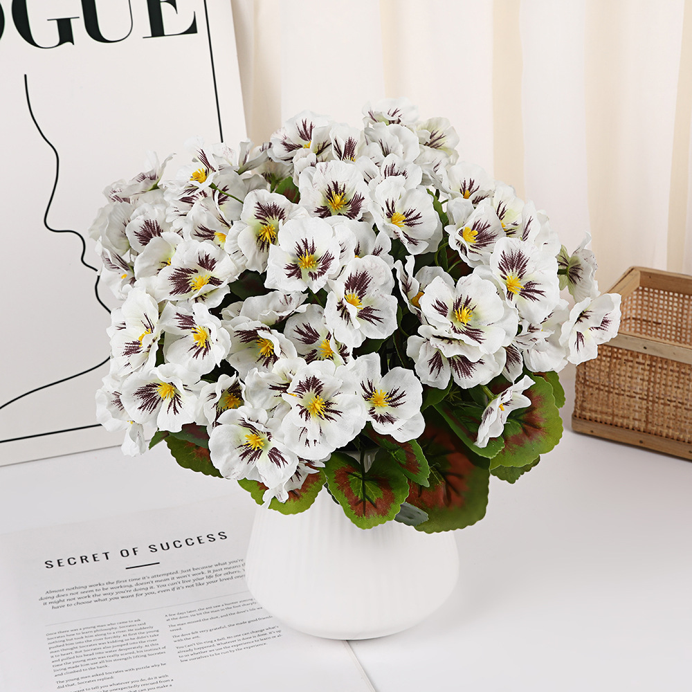 仿真花DIY发饰配件/假花/5朵塑膠花/仿真花/假花批发产品图