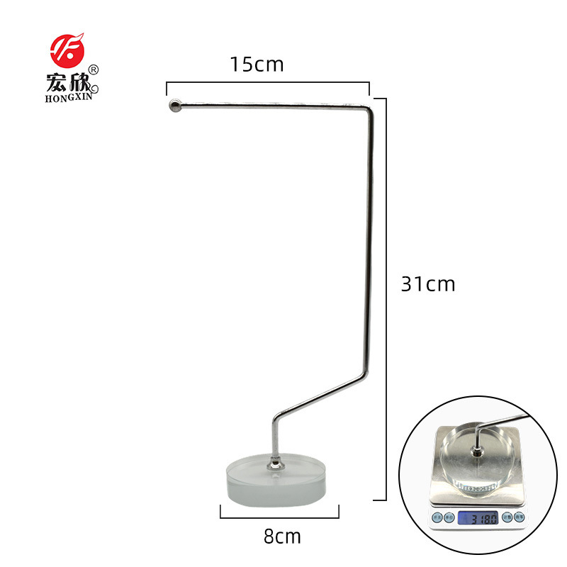Cross-border curved pole, metal stainless steel desktop flagpole, office desk, conference table, small red flag, decorative flag Specification image